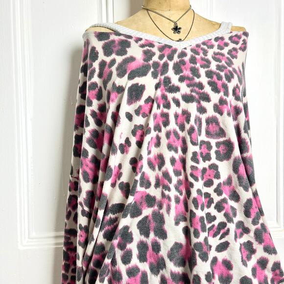White Birtch Pink & White Leopard Print Long Sleeve Sweater Y2K Size L/XL - Picture 5 of 8